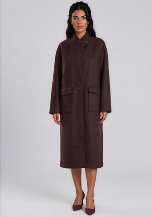 Vero Moda Aware Diamond Long Coat, Brown