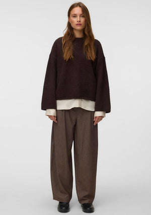 Vero Moda Aware Daisy Knit Round Neck Jumper, Brown