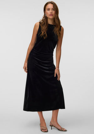 Vero Moda Aware Essence Velvet Midi Dress, Black