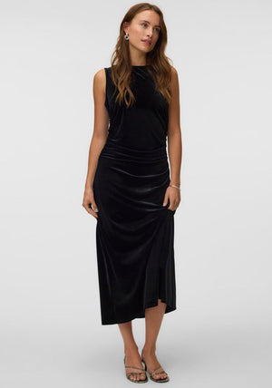 Vero Moda Aware Essence Velvet Midi Dress, Black