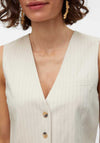 Vero Moda Aware Kendal Pinstripe Waistcoat, Oatmeal
