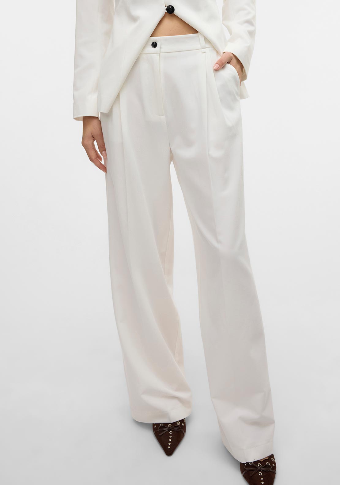 Vero Moda Aware Passi Wide Leg Trousers, White