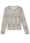 Vero Moda Aware Picco Animal Print Mesh Top, Beige