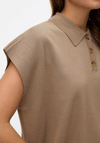 Vero Moda Alice Knit Polo Top, Beige