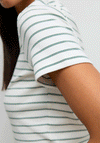 Vero Moda Aware Vani Striped T-Shirt, White & Green