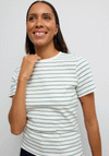 Vero Moda Aware Vani Striped T-Shirt, White & Green