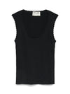 Aware Stormi Round Neck Sleeveless Knit Top, Black