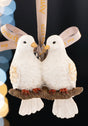 TWO TURTLE  DOVES HANGING ORNAMENT