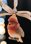 WOOLY HAT ROBIN HANGING ORNAMENT