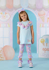 A Dee Girls Scarlett Ice Cream Top and Legging Set, Blue Multi