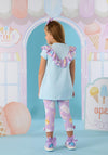 A Dee Girls Scarlett Ice Cream Top and Legging Set, Blue Multi