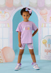 A Dee Girls Sophia Ice Cream Tee and Short Set, Purple