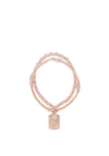 Absolute Double Layer Disc Bracelet, Rose Gold & Pink