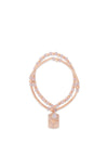 Absolute Double Layer Disc Bracelet, Rose Gold & Pink