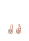 Absolute Disc & Stone Drop Earrings, Rose Gold & Pink