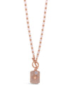 Absolute Disc T Bar Necklace, Rose Gold & Pink