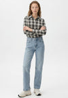 Selected Femme Maya Slim Checked Shirt, Grey