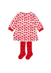Agatha Ruiz De La Prada Girls Heart Tunic Dress & Tights, Red