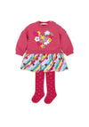 Agatha Ruiz De La Prada Girls Rainbow Applique Dress & Tights, Pink Multi
