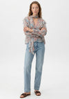 Vero Moda Sabrina Long Sleeve Scarf Flounce Top, Grey