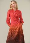 Caroline Kilkenny Agnes Animal Print Wrap Dress, Orange