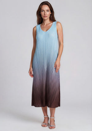 Alquema One Size Long Estrella Dress & Coat Set, Blue Topaz