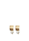 Angela D’Arcy Pearl Plate Earrings, Gold