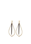 Angela D’Arcy Teardrop Spike Earrings, Gold & Black