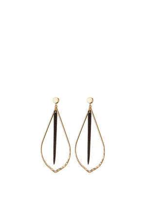 Angela D’Arcy Teardrop Spike Earrings, Gold & Black