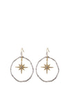Angela D’Arcy Star Hoop Earrings, Gold & Silver