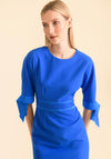 Caroline Kilkenny Aria Ribbon Sleeve Midi Dress, Intense Blue
