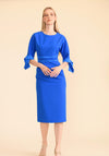Caroline Kilkenny Aria Ribbon Sleeve Midi Dress, Intense Blue