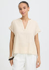 B.Young Falakka V-Neck Blouse, Beige