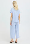 B.Young Falakka V-Neck Short Sleeve Blouse, Blue