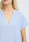 B.Young Falakka V-Neck Short Sleeve Blouse, Blue