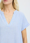 B.Young Falakka V-Neck Striped Blouse, Blue