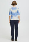 B.Young Morla Striped Polo Top, Blue Multi