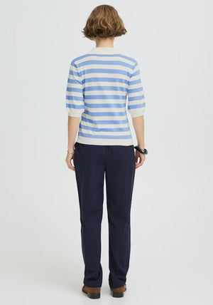 B.Young Morla Striped Polo Top, Blue Multi