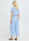 B.Young Striped Cropped Trousers, Blue