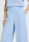 B.Young Striped Cropped Trousers, Blue