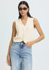 B.Young Mikala Sleeveless Cotton Waistcoat, Cream