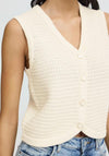 B.Young Mikala Sleeveless Cotton Waistcoat, Cream