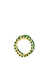Absolute Beaded Bracelet Set of 3, Gold & Emerald