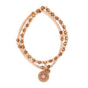 Absolute North Star Pavé & Beaded Set of 2 Bracelets, Rose Gold & Brown