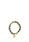 Absolute North Star Pendant Beaded Bracelets Set of 2, Gold & Black