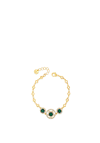 Absolute Halo CZ Bracelet, Gold & Green
