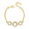 Absolute CZ Double Circle Bracelet, Gold