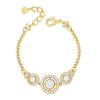 Absolute White Opal CZ Triple Halo Bracelet, Gold