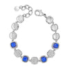 Absolute Midnight Blue CZ Square Pendant Bracelet, Silver