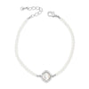 Absolute White Opal Square Pearl Bracelet, Silver